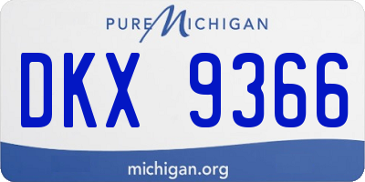 MI license plate DKX9366