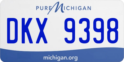MI license plate DKX9398