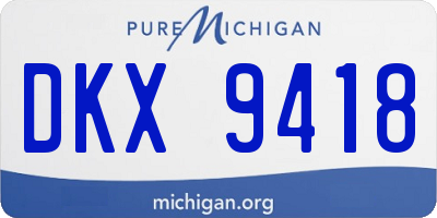 MI license plate DKX9418