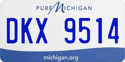 MI license plate DKX9514