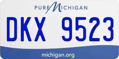 MI license plate DKX9523