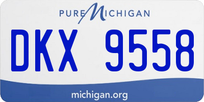 MI license plate DKX9558