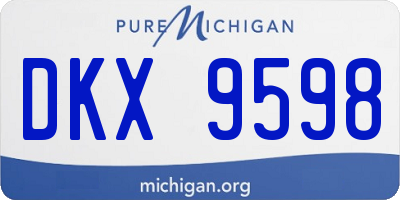 MI license plate DKX9598