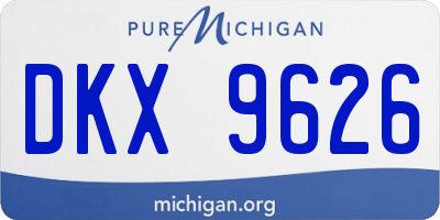 MI license plate DKX9626