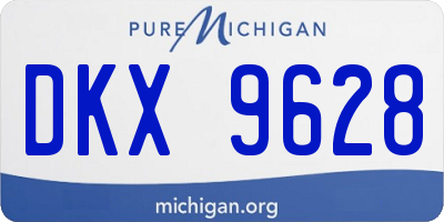 MI license plate DKX9628