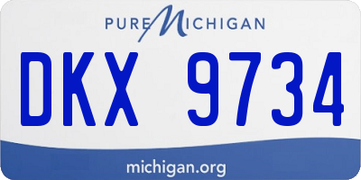 MI license plate DKX9734