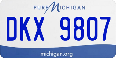 MI license plate DKX9807
