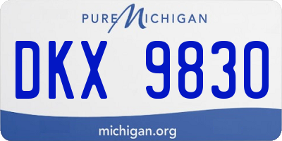 MI license plate DKX9830