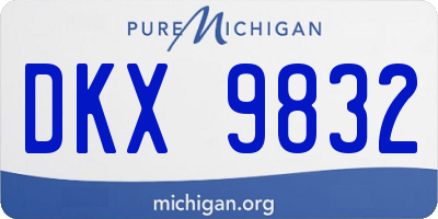 MI license plate DKX9832