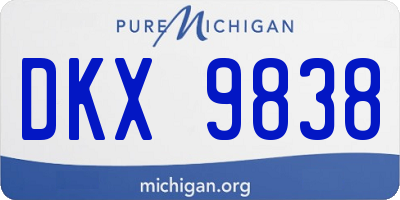 MI license plate DKX9838