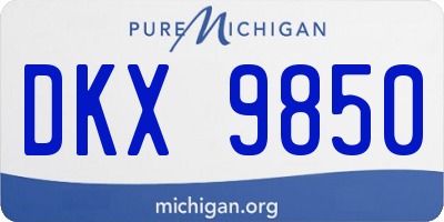 MI license plate DKX9850
