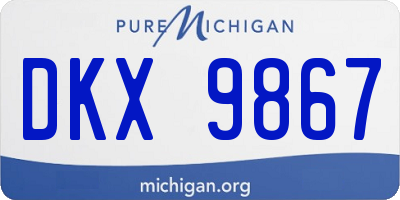 MI license plate DKX9867