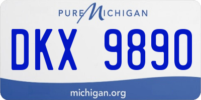 MI license plate DKX9890