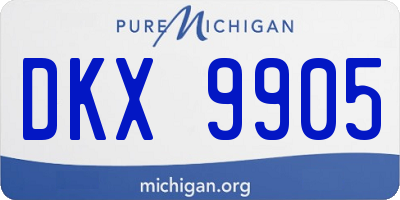 MI license plate DKX9905