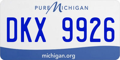 MI license plate DKX9926