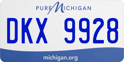 MI license plate DKX9928