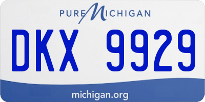 MI license plate DKX9929