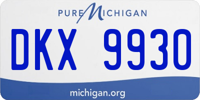 MI license plate DKX9930