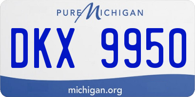 MI license plate DKX9950