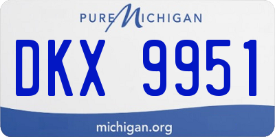 MI license plate DKX9951