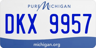 MI license plate DKX9957