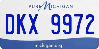 MI license plate DKX9972