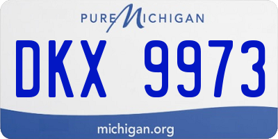MI license plate DKX9973
