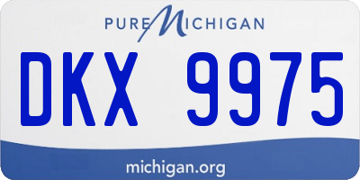 MI license plate DKX9975