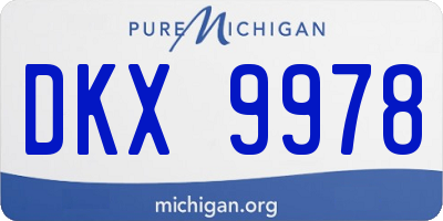 MI license plate DKX9978