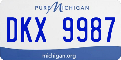 MI license plate DKX9987