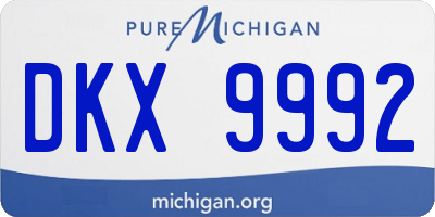 MI license plate DKX9992