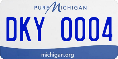 MI license plate DKY0004