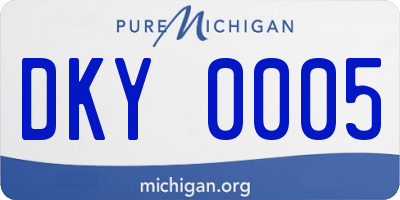 MI license plate DKY0005