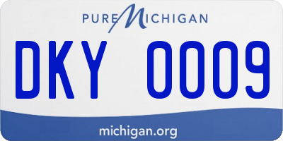 MI license plate DKY0009