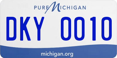 MI license plate DKY0010