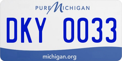 MI license plate DKY0033