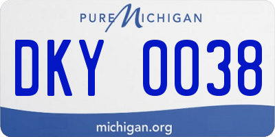 MI license plate DKY0038