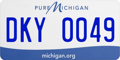 MI license plate DKY0049