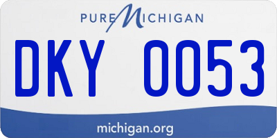 MI license plate DKY0053