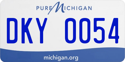 MI license plate DKY0054