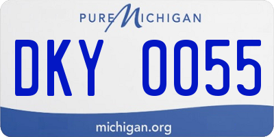 MI license plate DKY0055