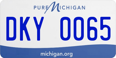 MI license plate DKY0065