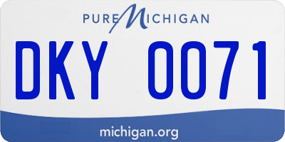 MI license plate DKY0071