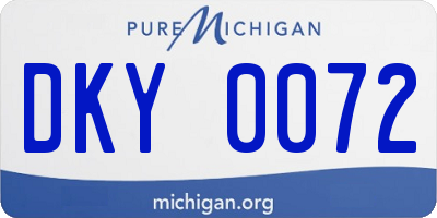MI license plate DKY0072