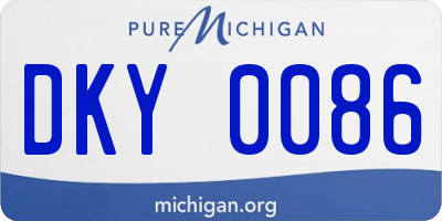 MI license plate DKY0086