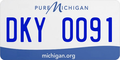 MI license plate DKY0091