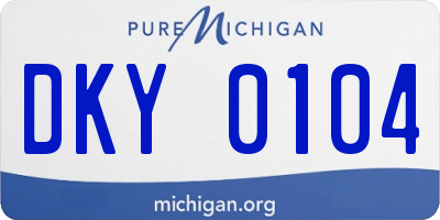 MI license plate DKY0104