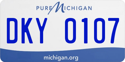 MI license plate DKY0107