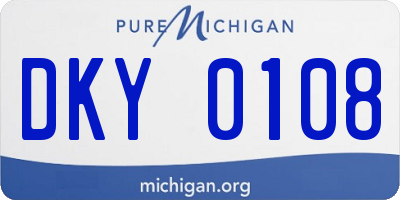 MI license plate DKY0108