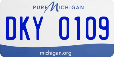 MI license plate DKY0109